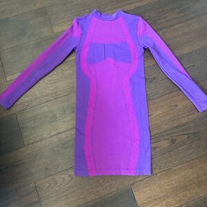 Purple and pink striped dress